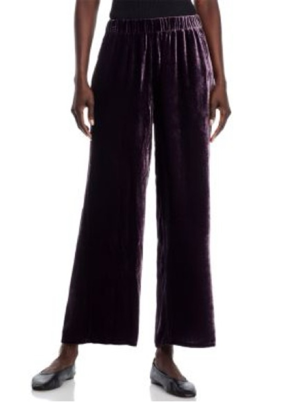 Eileen Fisher Blue Velvet Wide Leg Ankle Pants Sz Medium